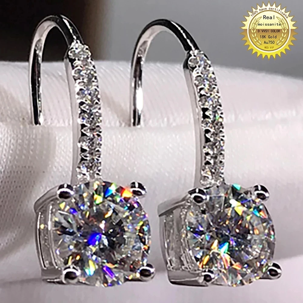 

Женские серьги-гвоздики 10K Au417 из белого золота, модные круглые серьги для свадьбы, вечеринки, помолвки, юбилея