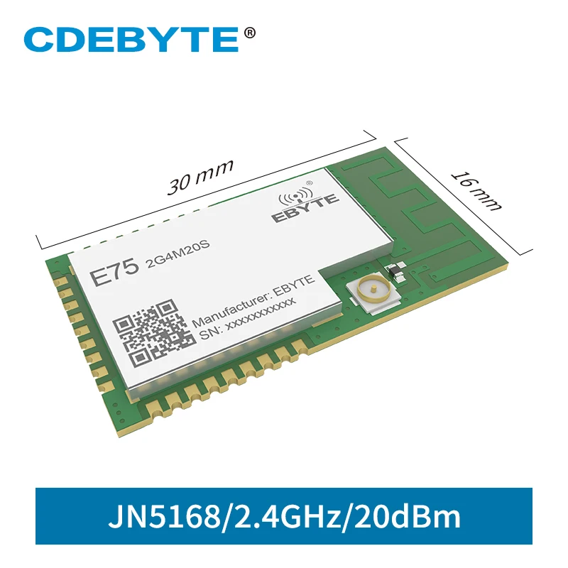 JN5168 Zigbee CDEBYTE E75 2G4M20S 2 4 ГГц 100 мВт беспроводной передатчик приемник SMD 20dBm PCB IPEX