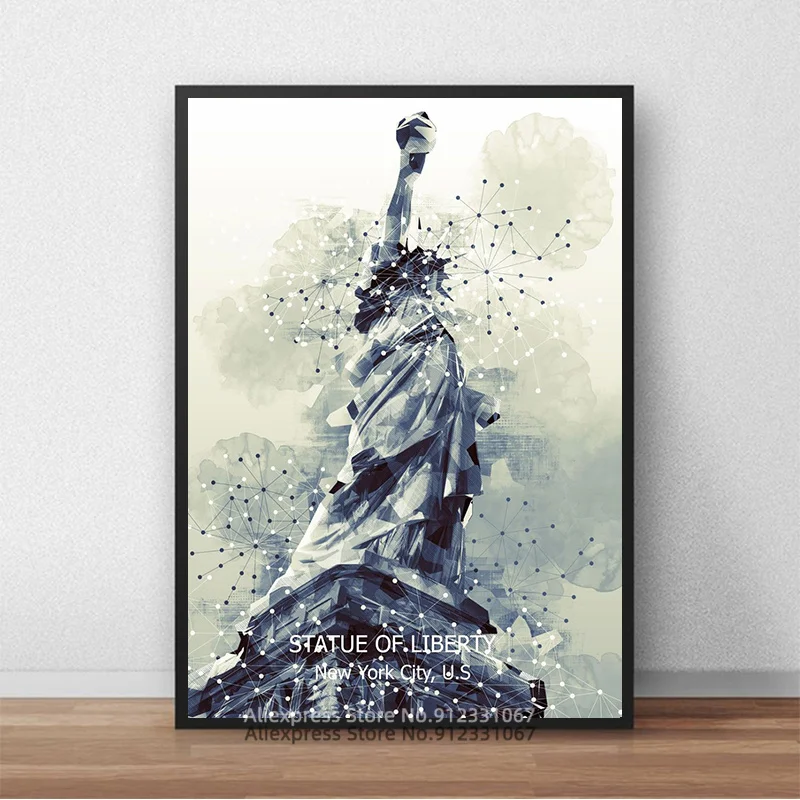 Настенная Статуя Свободы искусство холст плакаты и принты картина для гостиной