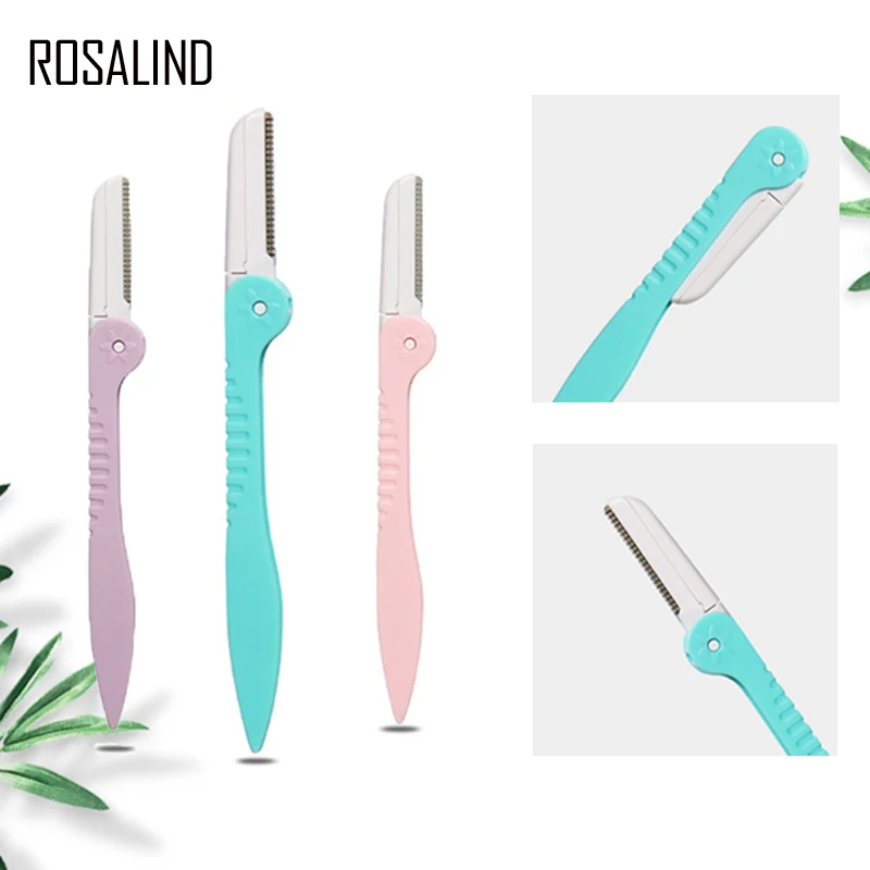 ROSALIND, 3 шт., триммер для бровей, бритва для лица, бровей, портативные лезвия, бритва, нож для удаления волос, набор для макияжа бровей, инструменты для профилирования