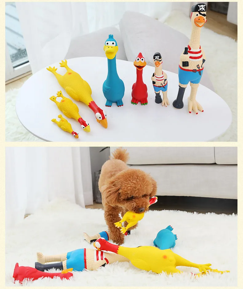 Игрушки для собак HOOPET, кричащая курица, сжимающая звук, игрушка для собак, супер прочная забавная Желтая резиновая жевательная игрушка для собак