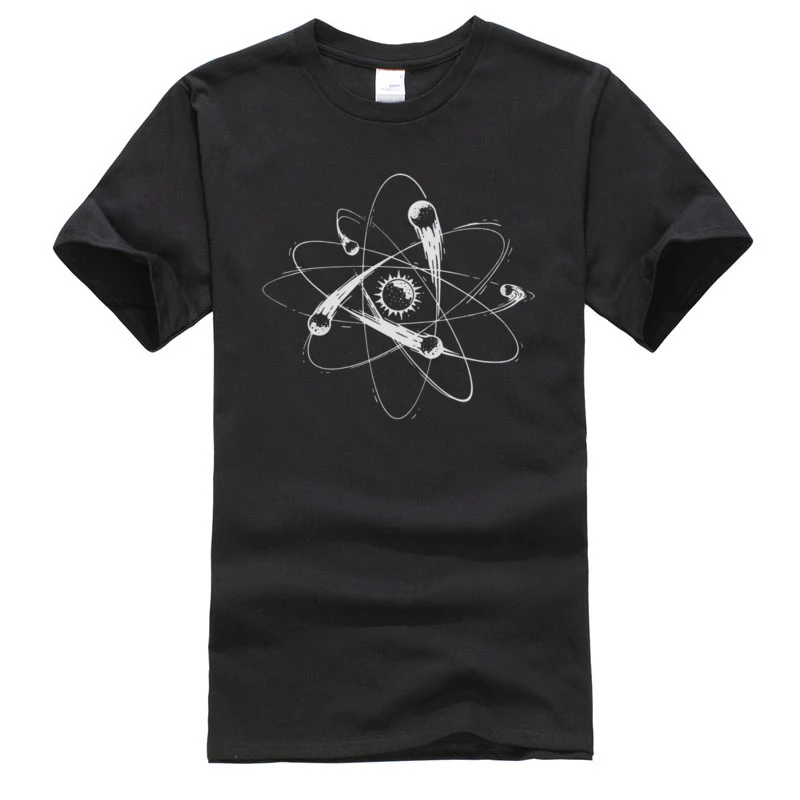 Atomic Meteors The Big Bang Theory Men T Shirts Physical Science Galaxy Star Moon 100% Cotton T Shirt for Men Tops Shirts Print