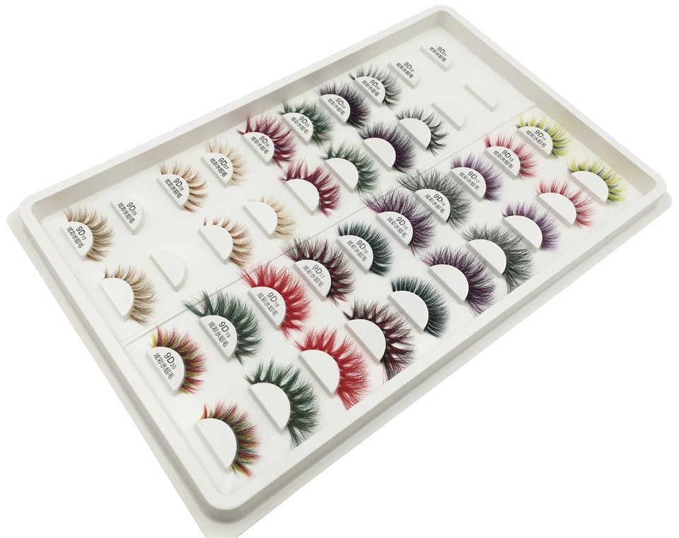 Красная сирена 10 пар/лот красочные норковые ресницы оптом ресницы 9D драматические Короткие Длинные 25 мм ресницы макияж накладные ресницы