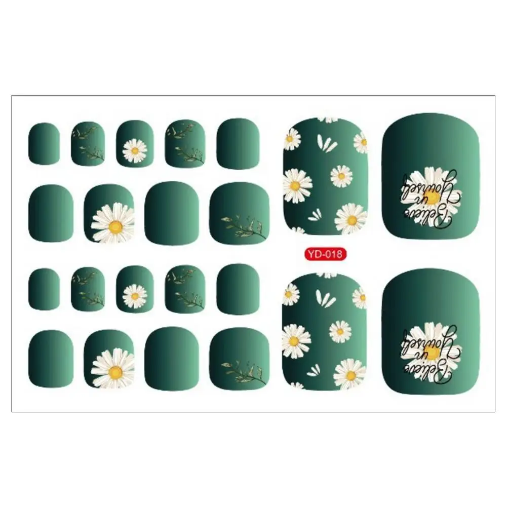 

22pcs Adhesive Toe Nail Sticker Glitter Summer Style Tips Full Cover Toe Nail Art Supplies Foot Decal For Women Girls Drop Ship