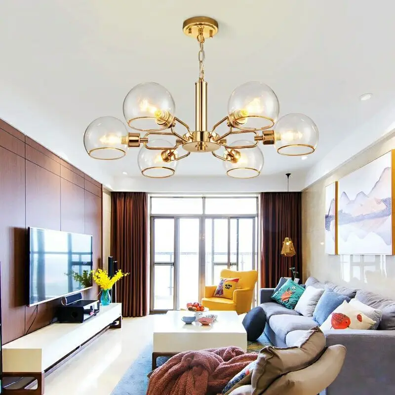 Deco chambre lustre pendente стеклянный шар для украшения дома E27 светильник suspendu deco |