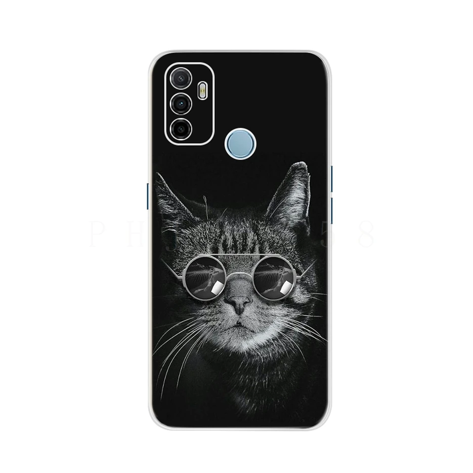 For Oppo A53 Case Cute Cat Painted Cover For Oppo A53 Phone Cases CPH2127 OppoA53 Full Coque Bumper 6.5'' Oppo A 53 Phone Fundas oppo cover