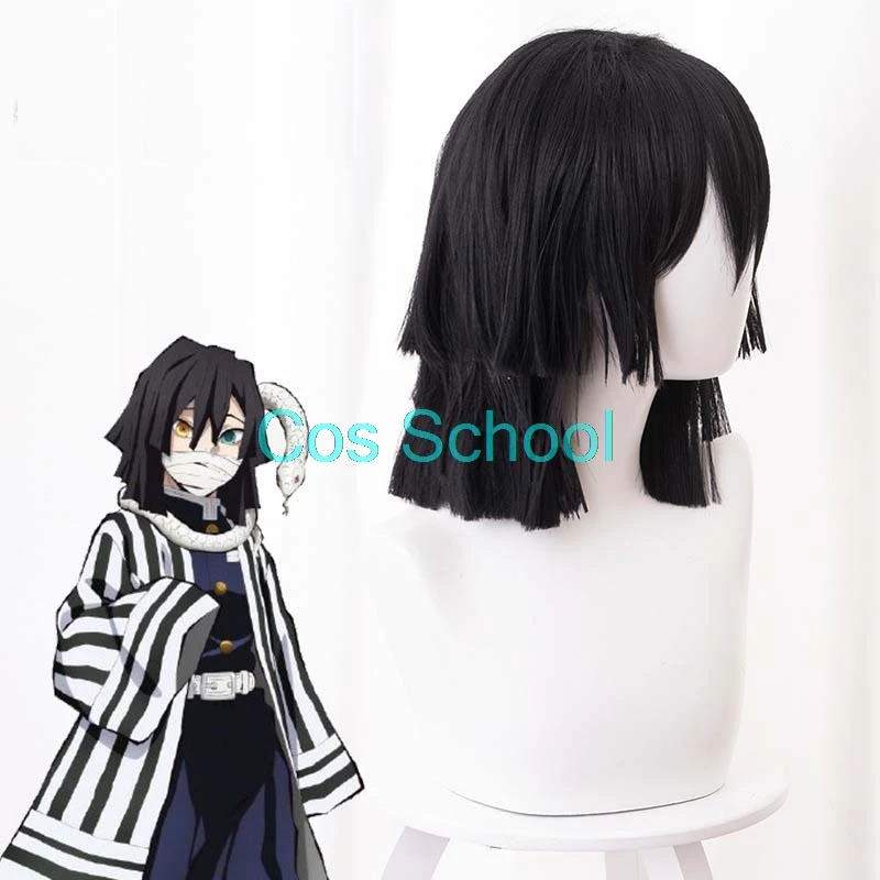 Cos School Tsuyuri Kanawo Rengoku Kyoujurou Kanroji Mitsuri Iguro Obanai парики Demon Slayer Kimetsu no Yaiba аксессуары