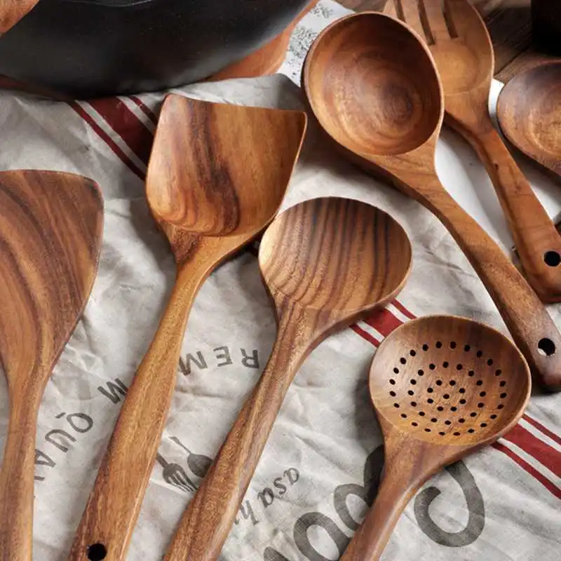 Acacia Wooden Non-stick Pan Special Cooking Wood Shovel Kitchen Long Handle Soup Rascquette Rice Rice Spoon Sauce