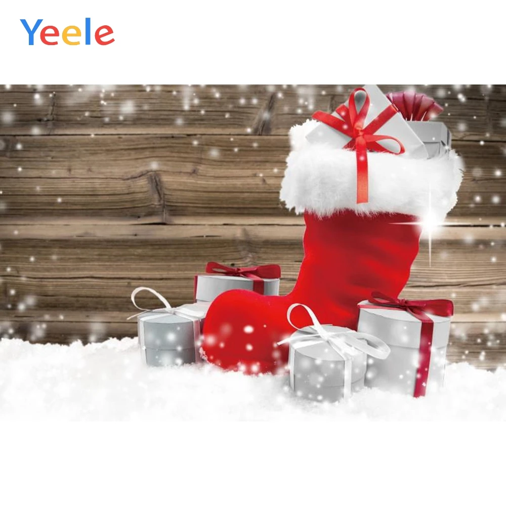 

Yeele Christmas Photocall Snow Old Wood Shoes Gifts Photography Backdrops Personalized Photographic Backgrounds For Photo Studio