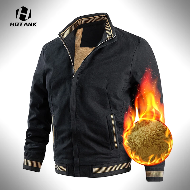 2021 зимняя флисовая Толстая куртка Мужская осенняя бомбер с воротником стойкой