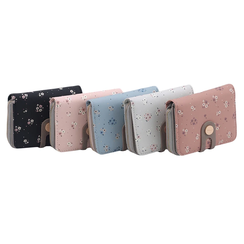

Printing Flower Women Wallet Small Zipper Women Purse Brand Short Designer Female Coin Purse Lady Card Holder Wallet