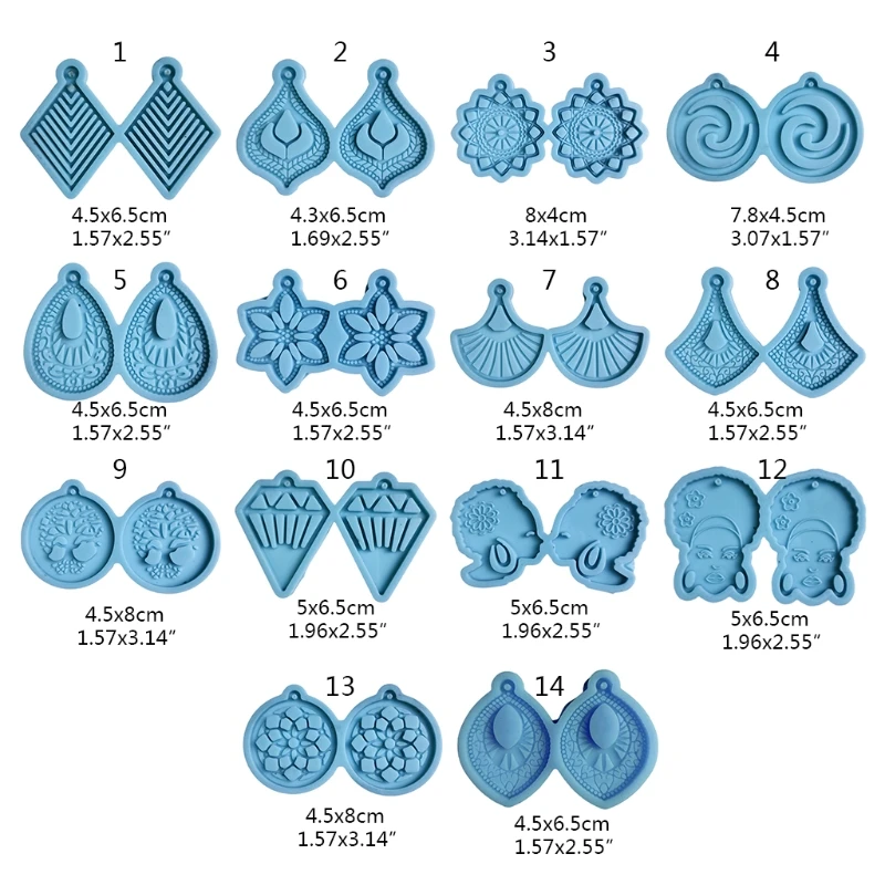 

Earrings Epoxy Resin Mold Keychain Pendant Silicone Mould DIY Crafts Jewelry Necklace Ear Studs Casting Mold
