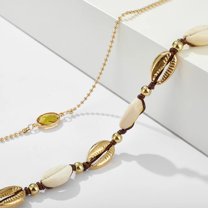 Docona Boho основа с украшением в виде кристаллов многослойные Цепочки и ожерелья для
