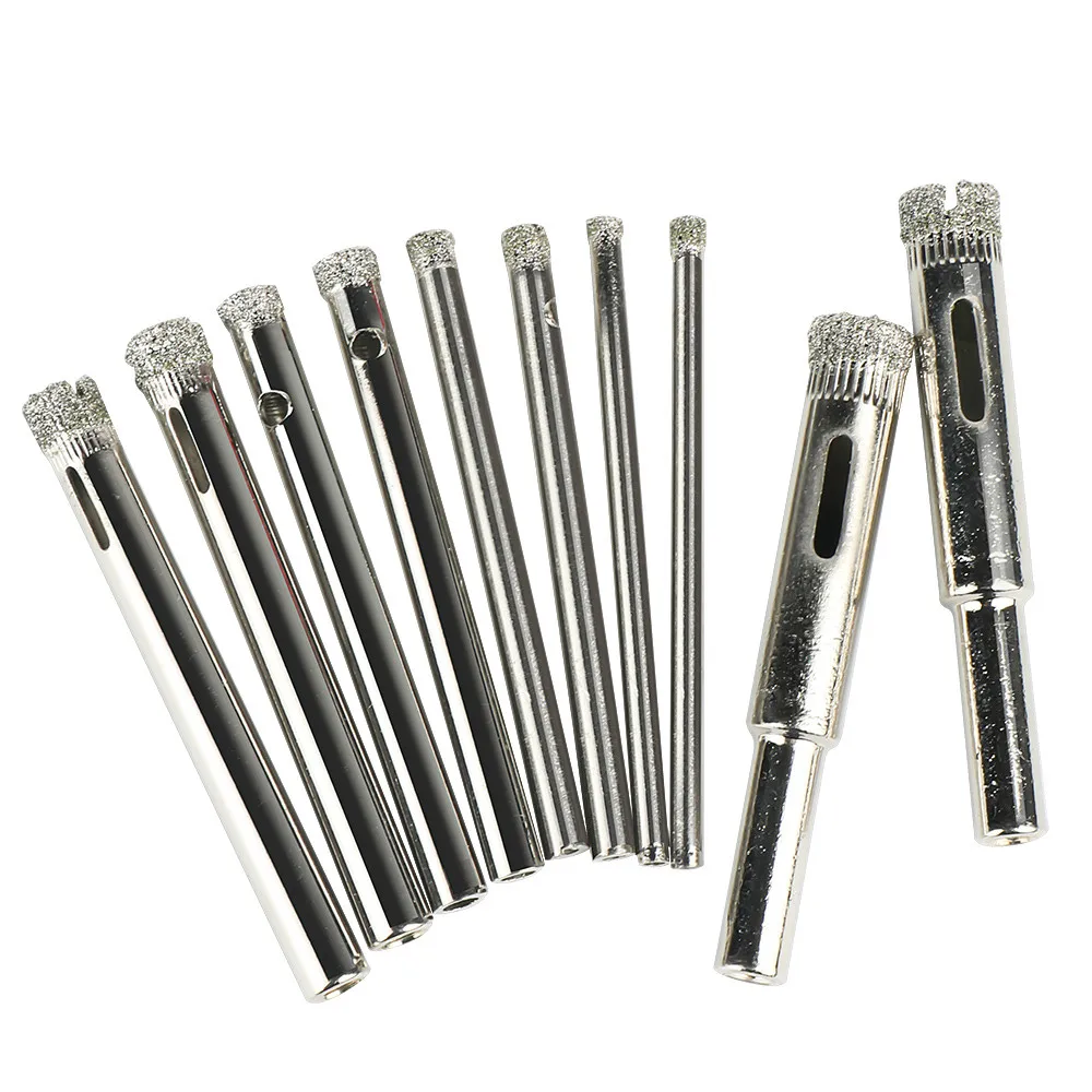 Кольцевая пила с алмазным покрытием набор из 10 насадок 3/4/5/6/8 мм для плитки