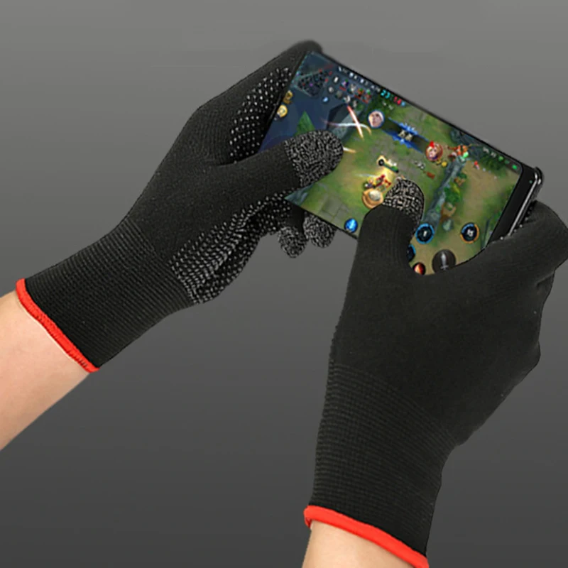 

Mobile Game Sleeve for Touching Screen Conductives Yarns Fingertips Sweat-proof Non-slip Universal Finger Sleeve Gloves QJY99