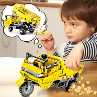 engineering bulldozer crane tricycle carrier dump truck building blocks city construction vehicle car toy children gift