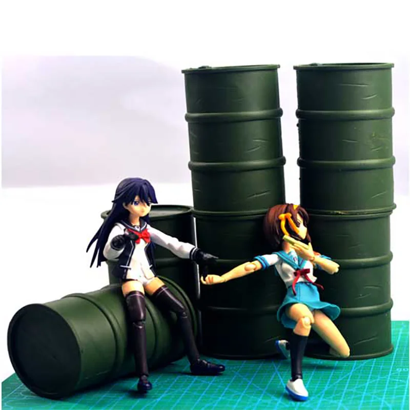 

Масштаб 1:12 компонент сцены солдата масляный барабан Модель для 6-дюймовых экшн-фигурок Figma коллекционный дисплей DIY детские игрушки 6 шт.