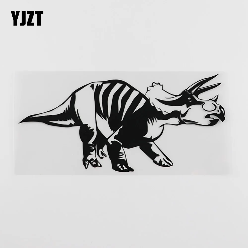 

YJZT 17.6CMX8.9CM Ferocious Jurassic Dinosaurs Vinyl High Quality Car Sticker Black/Silver 8A-0078