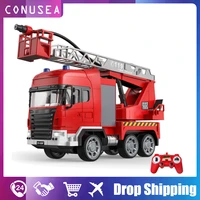 e597 120 rc car fire truck model water spray shoots squirts water music light toy car fires engines educational toy for boy kid