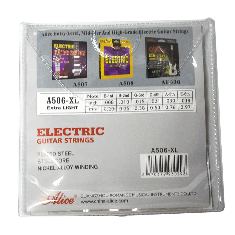 Струны для электрогитары Alice A506 6 струн стальной/стальной сердечник Обмотка из