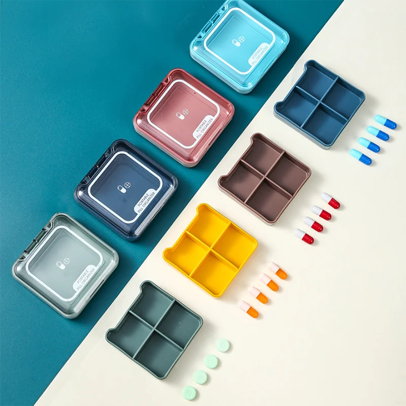 Квадратная портативная мини-коробка для лекарств и таблеток держатель