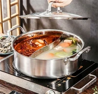 thickened 304 stainless steel two flavors hotpot special hot pot for induction cooker pots for cooking soup dumpling noodles pot