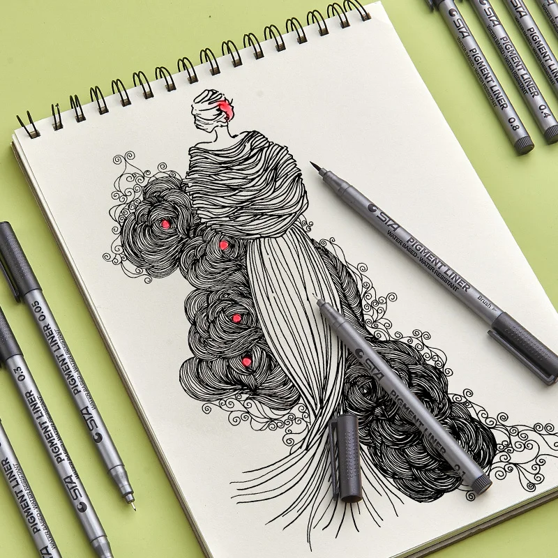 Игольчатая ручка Fineliner графическая художественная специальная кисть ручной