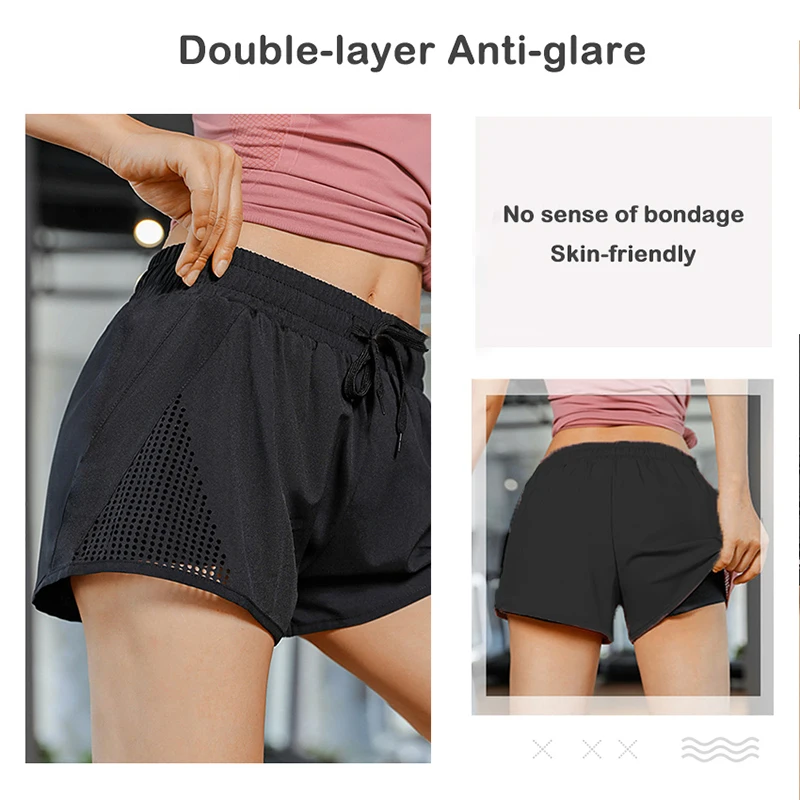 

High Women Sports Shorts Fitness Workout Running Shorts Active Wear Breathable Quick Dry Shorts Gym Pants Yoga Summer DO