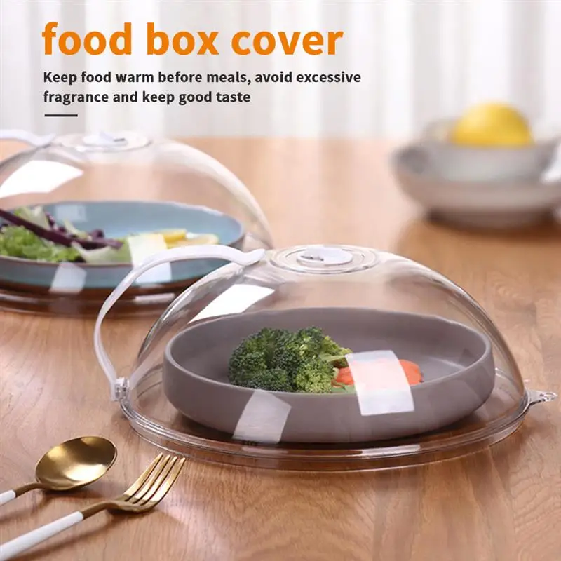 

Food Cover Professional Microwave Oven Dish Plate PP Cover Transparent Anti-splash Cap With Handle Heat Resistant Lid