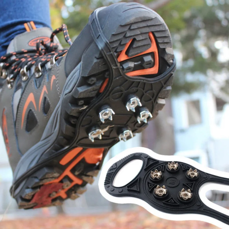 

Women Men Non-Slip Climbing Hiking Covers 5 Teeth Ice Gripper For Shoes Crampons Ice Gripper Spike Grips Cleats For Snow Studs