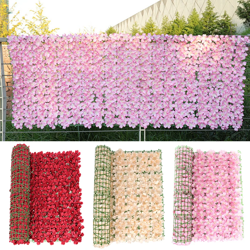

Artificial Flower Fence Net Artificial Hedges Faux Fence Rattan Decoration Simulation Green Plants for Outdoor Garden Decor