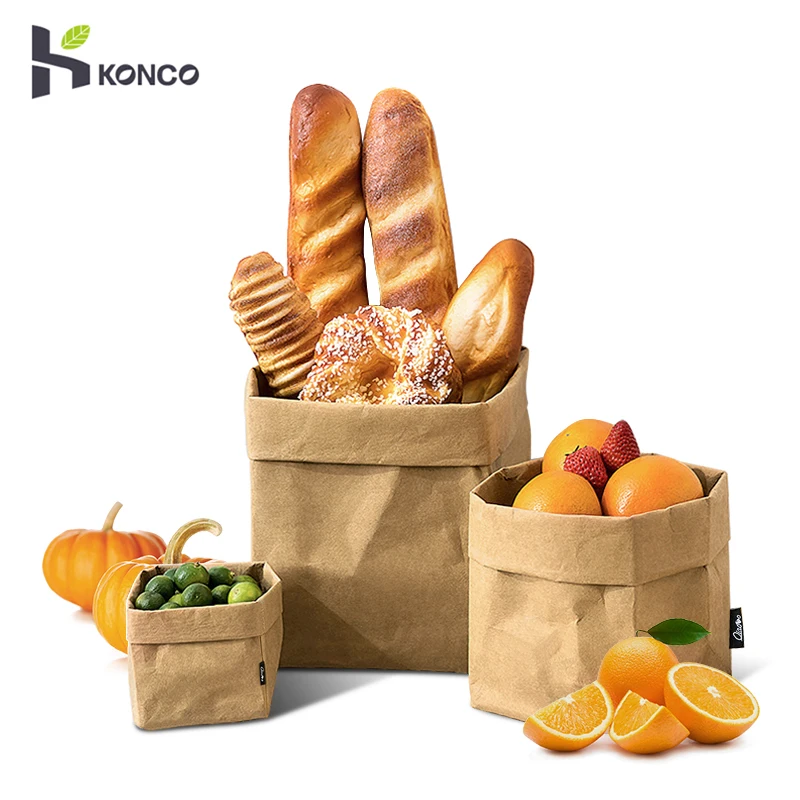 

Kraft Paper Bags Reusable Festival Gift Bags takeaway bag baking bag Water Proof Durable Large Paper Bags for Grocery Shopping