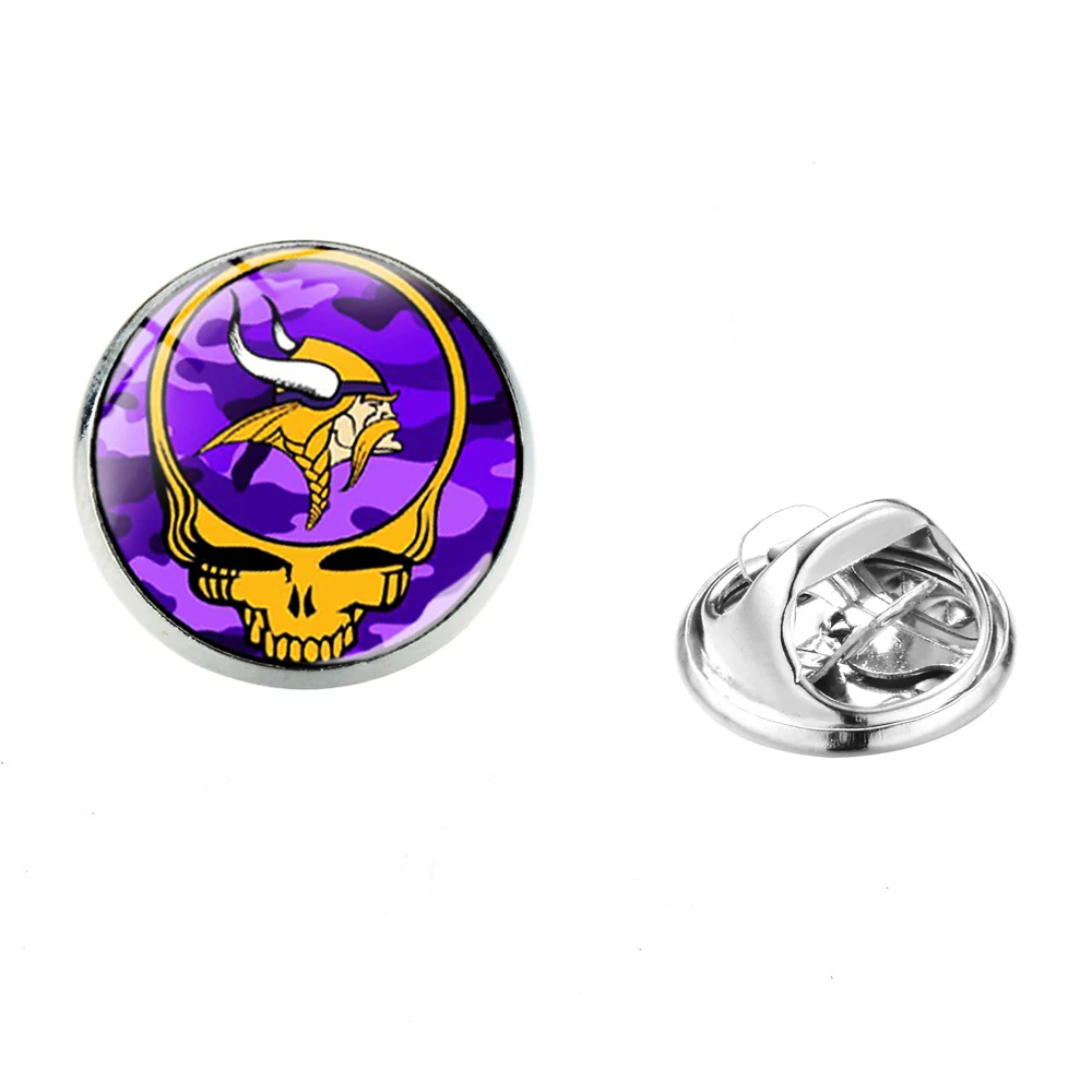 SIAN Rock Band Stainless Steel Brooches Hip-Hop Popular Grateful Dead Logo Glass Gem Collar Pin Trendy Gothic Jewelry Hot | Украшения и