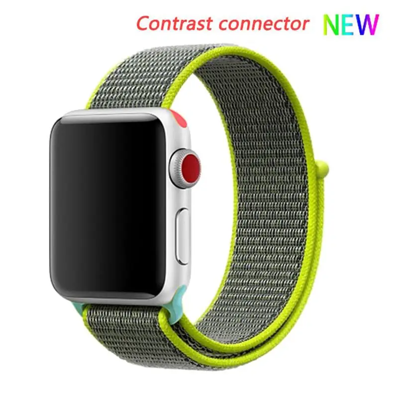 Flash yellow 1 hit Нейлоновый ремешок для apple watch 44 мм/40 мм 4 5 iwatch 42 мм/38 мм 3 2 1 браслет красочные спортивные аксессуары для часов - Цвет ремешка: Flash yellow 1 hit
