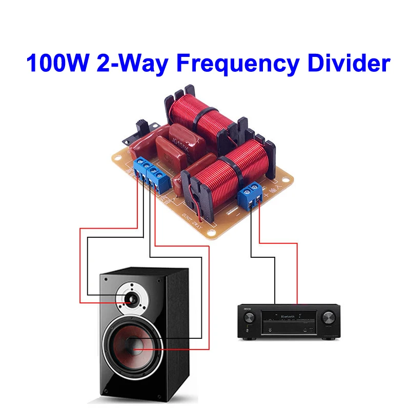 2PCS 100W 2Way Audio Hifi Filter Circuit Board Stereo Speaker Crossover Filters Treble/Bass 2 Unit Frequency Dividers - - Цена: 1097.34