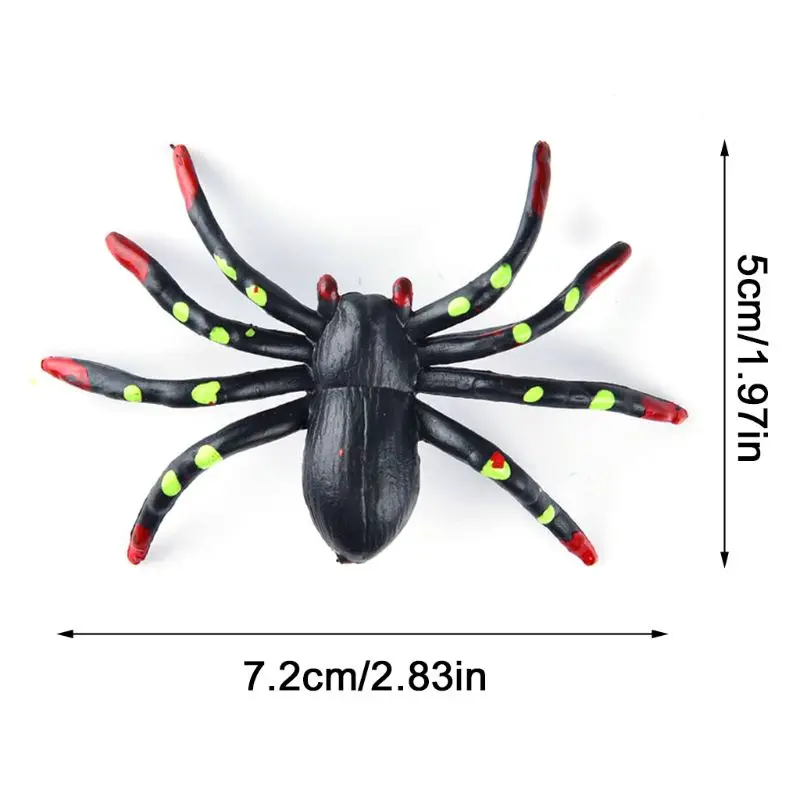 

60pcs/set Halloween Party Ornaments Prank Tricky Simulation Scary Spotted Spider Haunted House Bar Scene Decor Props