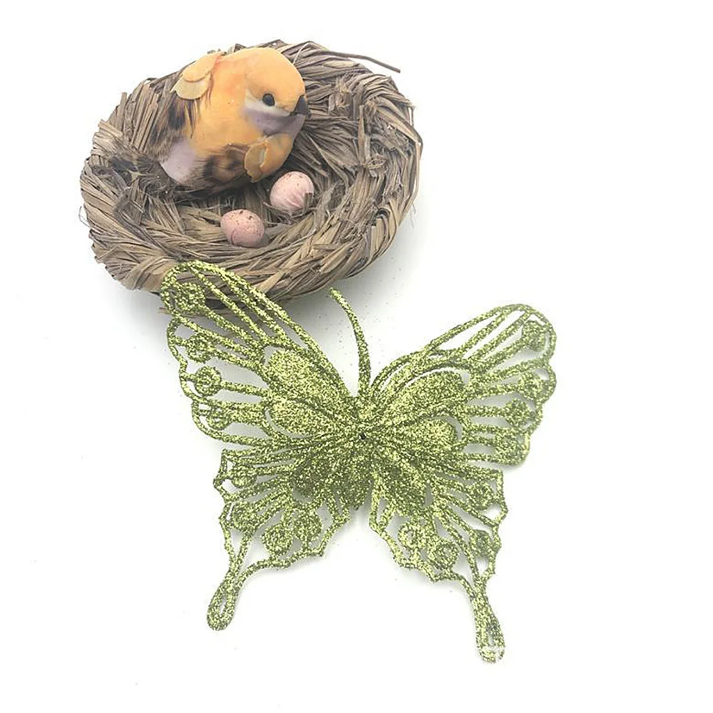 

Аксессуары 10 шт. рождественские бабочки, имитация бабочки для подарков, новые поделки «сделай сам», пудра, блестящие пластиковые украшения, ...