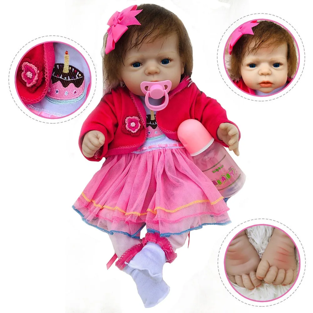 Babies Reborn Baby 22 inch Soft Silicone simulation baby Dolls Whole Body Birthday Christmas Surprise Gifts |