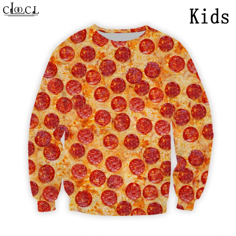 Свитшот с 3D принтом пиццы повседневные топы в стиле Харадзюку изображением