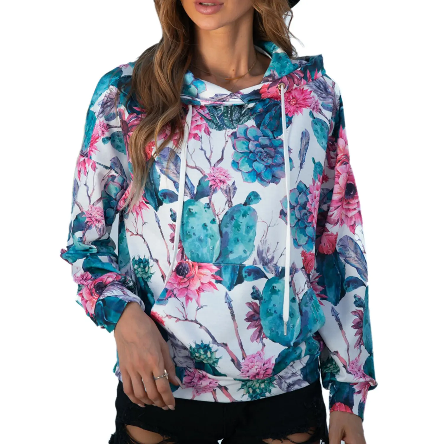 

Осенние свитшоты с длинным рукавом с принтом и карманами, элегантные модные женские пуловеры, повседневные толстовки