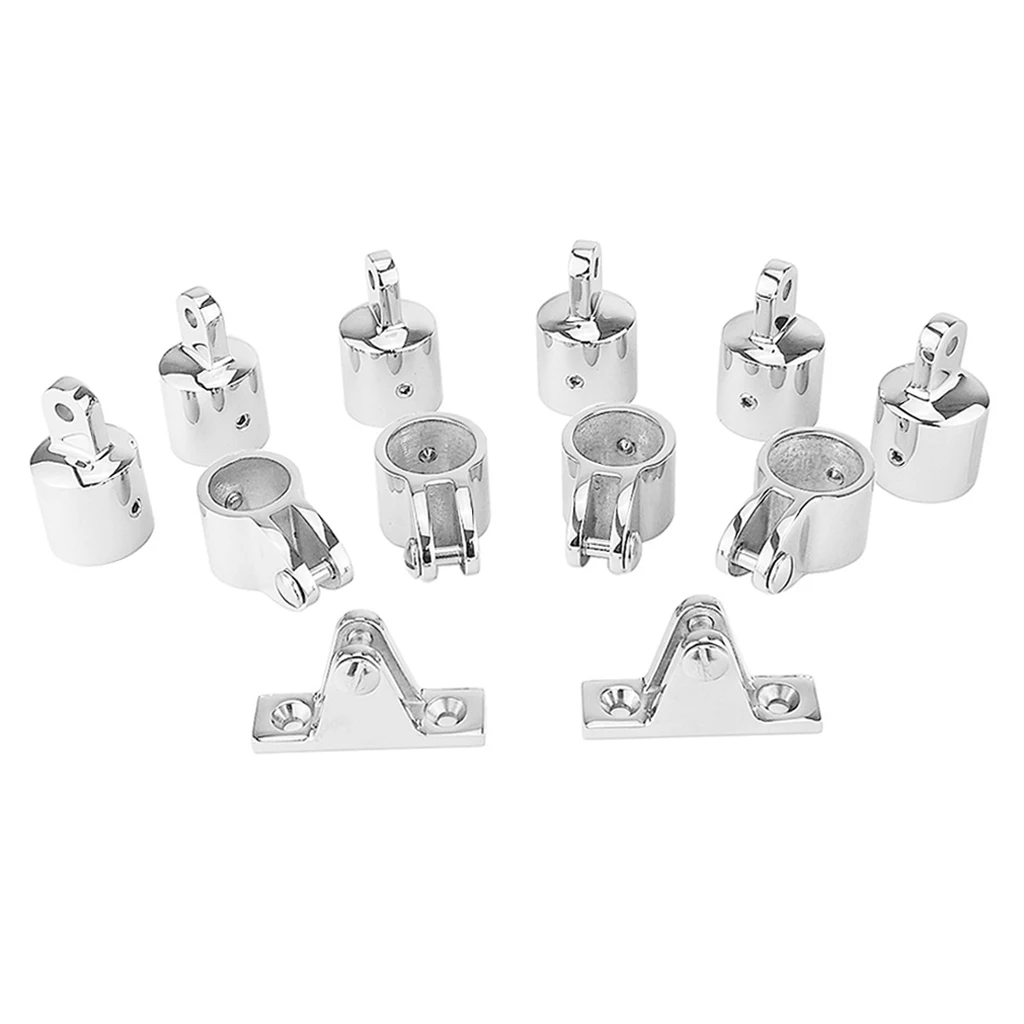 

3-Bow Bimini Top 7/8" Marine Hardware Set, Deck Hinge Jaw Slide Eye End Fittings