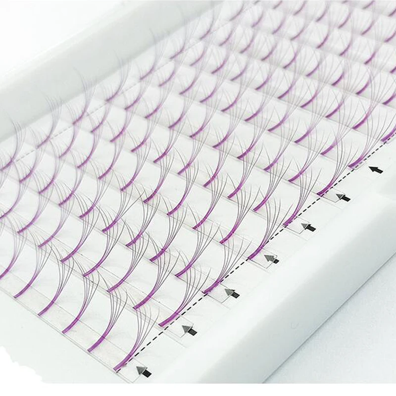 Пурпурные ресницы для наращивания с длинным стержнем объемные 5D ручной работы
