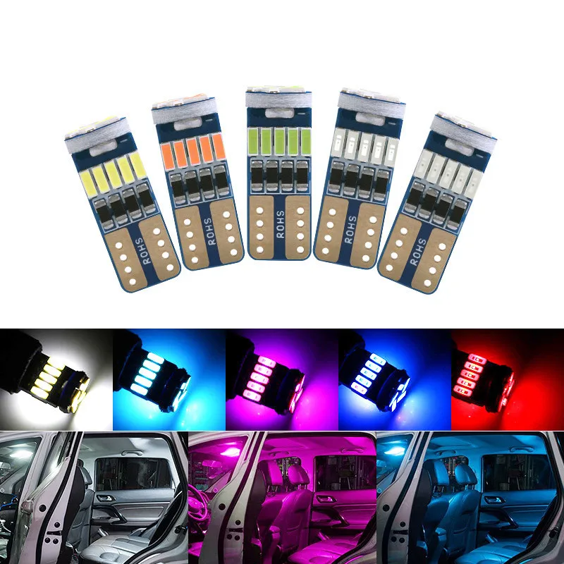 

10 Pieces Automotive Led Width Light Led T10 4014 15Smd High Brightness Decoding Width Light In-Car Reading Light 12V