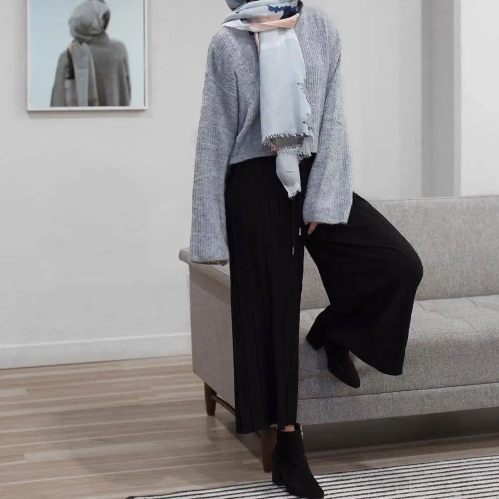 Женские Летние Плиссированные широкие брюки свободные женские в стиле бохо с