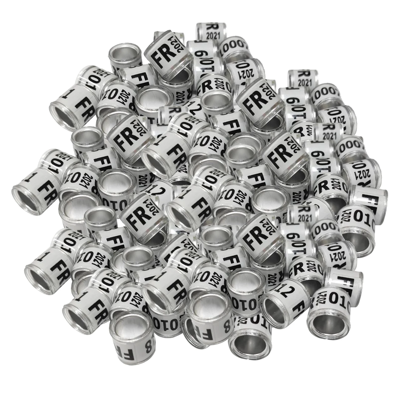 

100Pcs 2021 Aluminium Racing Pigeon Leg Rings Bands 8mm Multicolor