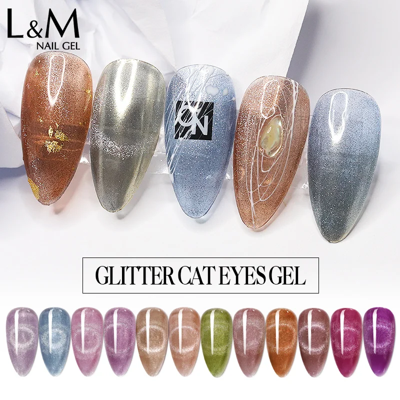 

IDO Nude Glitter Magnet Gel Polish 3D Pink Lovely Magnetic Cat Eye UV Nail GelLak Nail Art 6pcs free Shipping