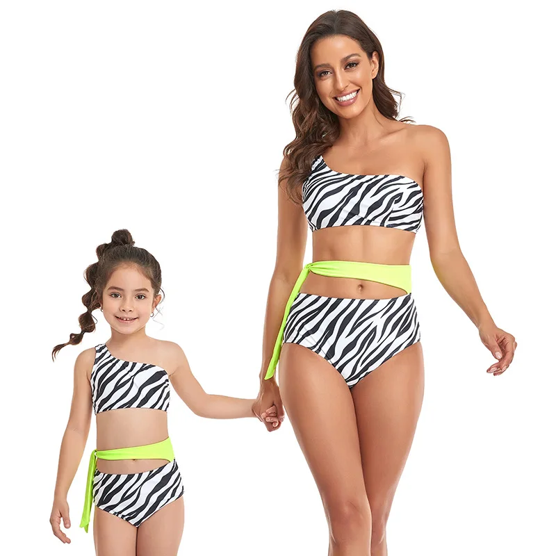 

Family Matching Bikinis Swimwear Women Swimsuit Mother Daughter Girl Bathing Swim Suit Tankini Maillot De Bain