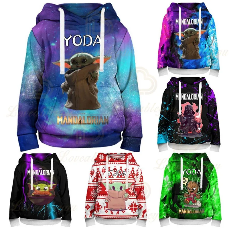 

Cute Disney Baby Yoda Mandalorian 3D Print Hoodies Men Clothing Harajuku Sweatshirt Children Kids Child Boys and Girls Tops