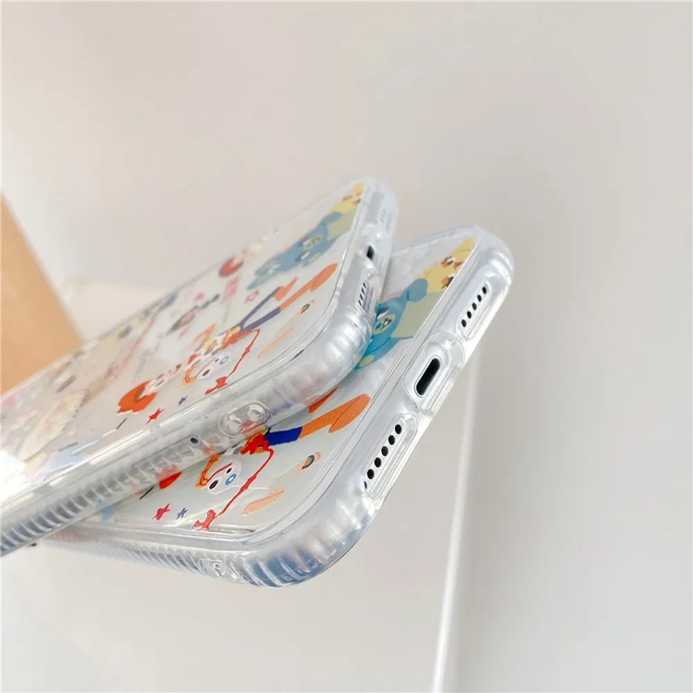 

Cartoon transparent mobile phone case For iPhone 11 Pro 8 7Plus XR X XS Max case Anti falling mobile phone case with airbag