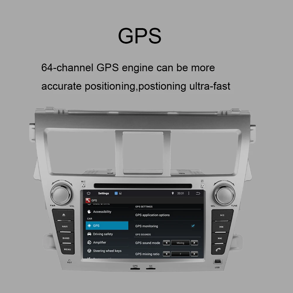 Автомобильный GPS-навигатор на Android 10 0 для Toyota Vios 2007-2012 автомобильный радиоплеер